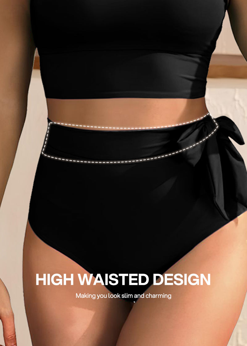 Double Tie High Waist Tummy Control Bikini Set