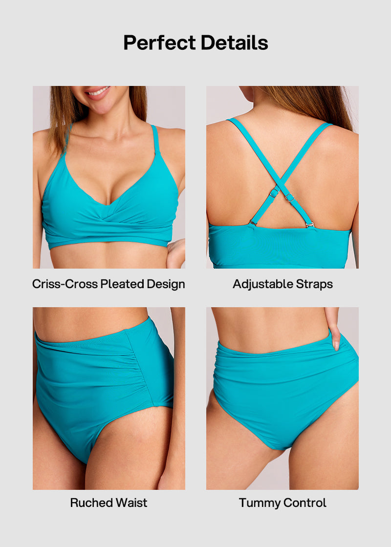 Ruched Tummy Control Bikini Set