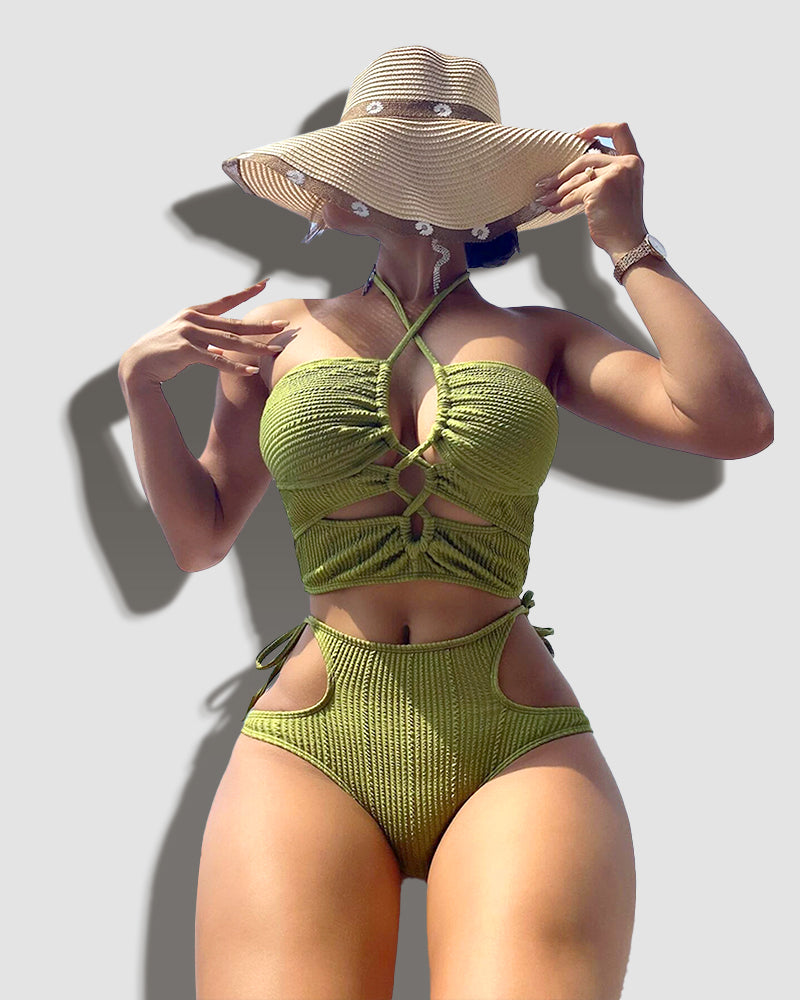 LilyLove® Fashion Design Hollow Out Lace-Up Bikini Set